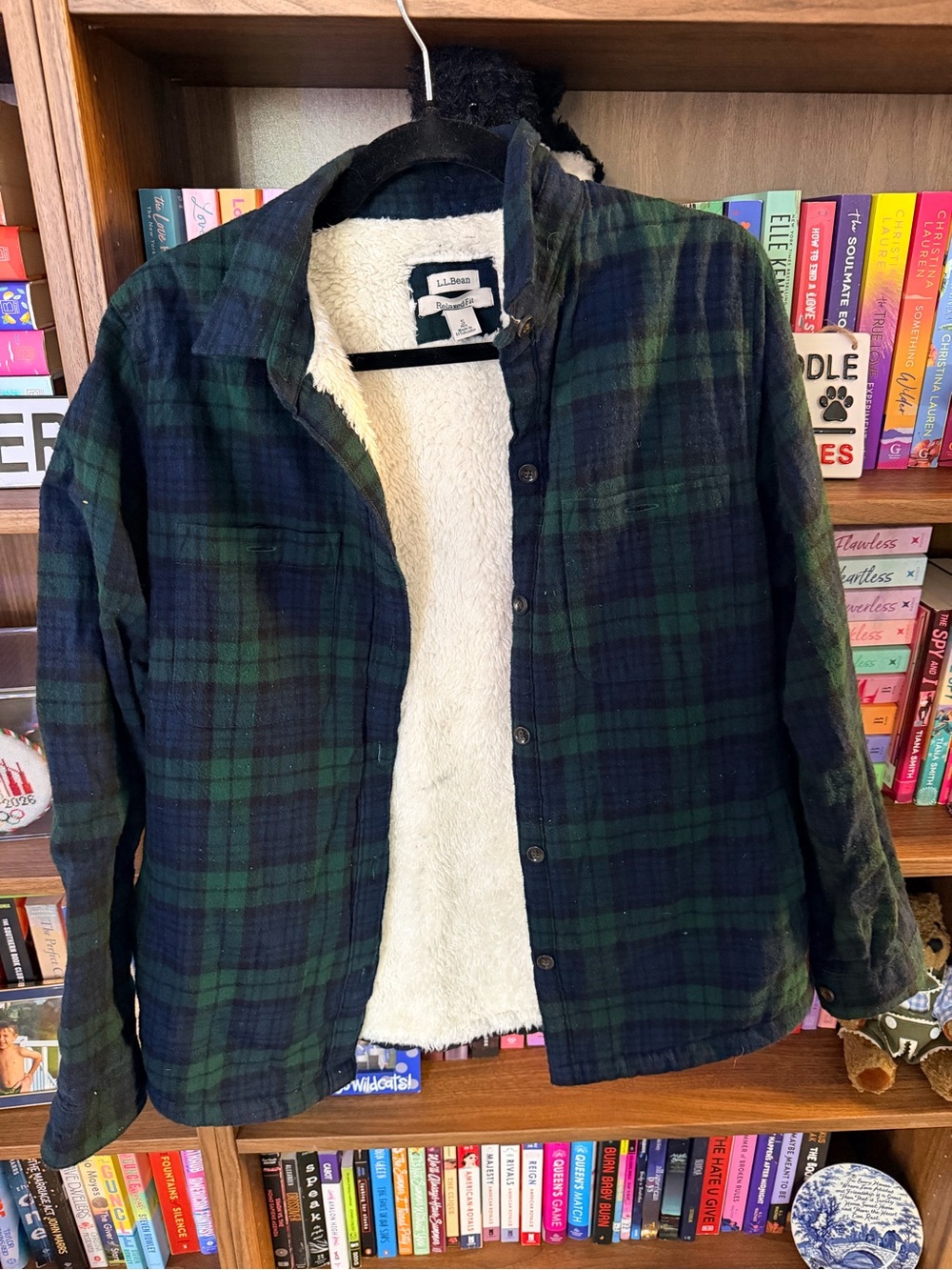 L.L. Bean Women’s Sherpa-Lined Blackwatch Plaid Jacket